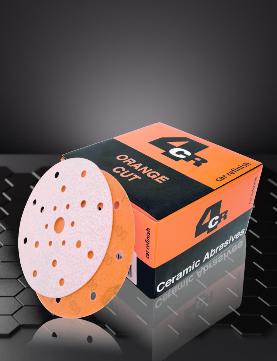 4CR 3345 SCHUURSCHIJF VELCRO 150MM ORANGE CUT 21G P1000 100ST.