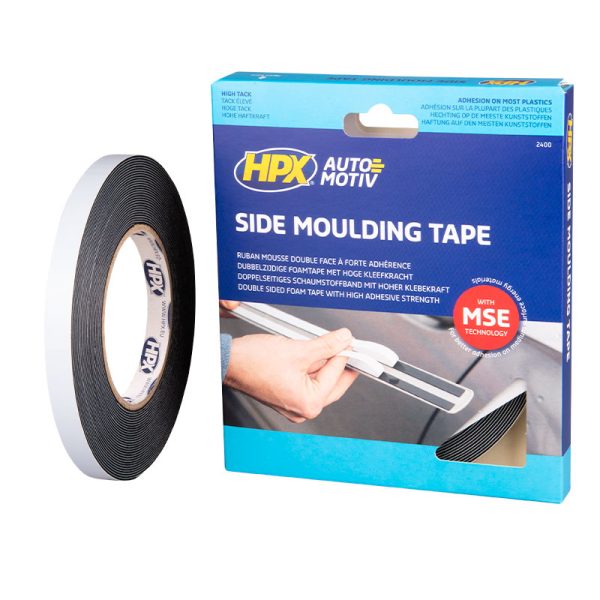 HPX PE TAPE DUBBELZIJDIG ZWART 25MMX10M